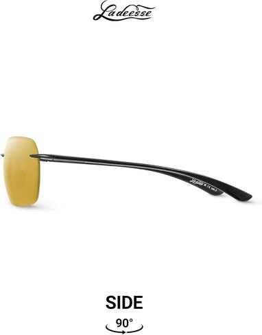 LADEESSE Sunglasses Men - Rimless Square Polarized Sunglasses - Lightweight TR90 Frame Sun Glasses with UV Protection in Saudi Arabia