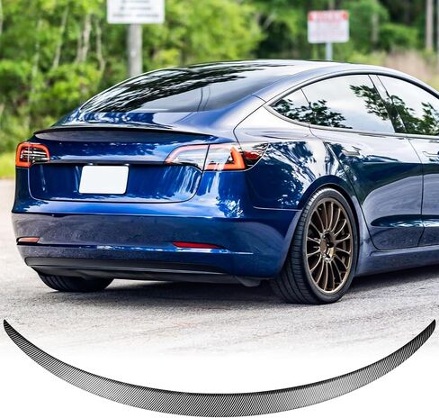 Carbon Fiber Rear Spoiler With Tape For 2016 2017 2018 2019 2020 2021 2022 2023 Tesla Model 3 OEM ABS Rear Trunk Lip Wing Factory Accessories in Saudi Arabia