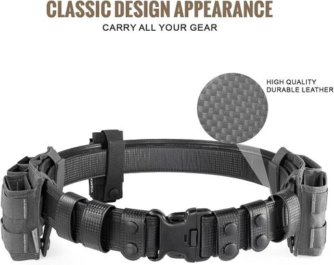 Vismix Starchove Duty Belt Belt Police 2 "خطاف البطانة أحزمة العمل الجلدية ، إنفاذ القانون مع 1.5" حزام داخلي in Kuwait