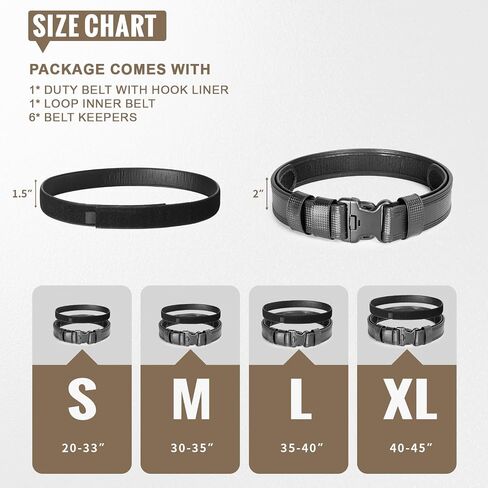 Vismix Starchove Duty Belt Belt Police 2 "خطاف البطانة أحزمة العمل الجلدية ، إنفاذ القانون مع 1.5" حزام داخلي in Kuwait