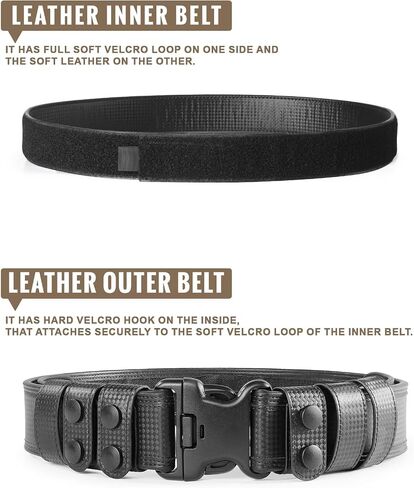 Vismix Starchove Duty Belt Belt Police 2 "خطاف البطانة أحزمة العمل الجلدية ، إنفاذ القانون مع 1.5" حزام داخلي in Kuwait
