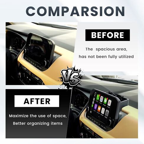 Center Console Organizer Compatible with 2021-2024 Rogue S/SV Dashboard Tray Interior Insert Accessories Behind Screen Black (ONLY Fit 8 Inch) in Kuwait
