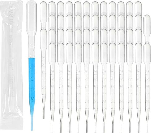 Disposable Transfer Pipettes Dropper 3ml Plastic Pasteur Pipette Calibrated Lab Pipettes, Low Density Polyethylene (LDPE), Pack of 200 in Kuwait