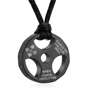 XSMZB Fitness Dumbbell Cremation Jewelry for Human Pet Stainless Steel Weight Plate Urn Necklace for Ashes Keepsake Pendant Urn Jewelry in Saudi Arabia