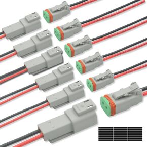 502 PCS DT Deutsch Connector Kit - 2/3/4/6/8/12 Pin Waterproof Connectors with 145 Pairs 16# Solid Terminal Contacts, Crimping Tool (14-20AWG)& Removal Tool for Cars Motorcycle Boat in Saudi Arabia