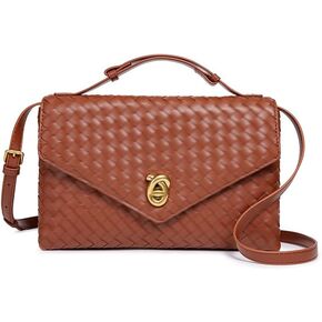 Woven Purses for Women Elegant PU Leather Woven Top-handle Bag Tote Crossbody Shoulder Bag for Work Vacation in Kuwait