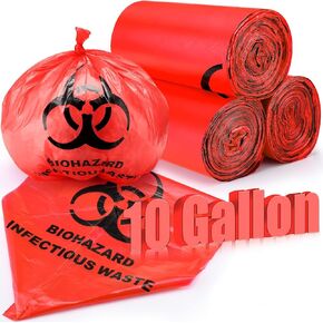 Geiserailie 200 Pack Biohazard Waste Bags 3 Gallon Red Trash Liner with Hazard Symbol for Infectious Waste Disposal Safe Infectious Waste Disposal in Kuwait