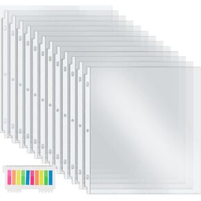 A5 Punched Pocket,100 Sheet Protector Binder Sleeves,160 Micron Plastic Folder Protectors,Strong Binder Pocket Paper File Letter 7 Hole Clear Page Protectors Plastic Cover for Paper,Documents,Photos in Kuwait
