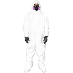 Microporous Protective Coverall, White, Disposable Hooded Suit with Boot Cover, for Construction and Paint Work in Saudi Arabia