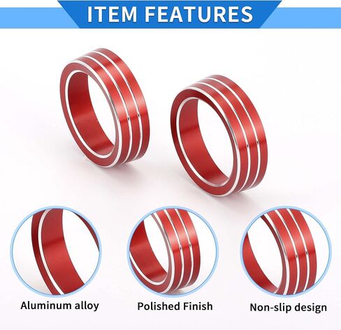 5 PCS AC AC Air Complementer Engine START SPEAKER CONTROW SWIVE COVER RING متوافق مع هوندا سيفيك 2016-2021 ، سبيكة الألومنيوم القوية الأحمر in Kuwait