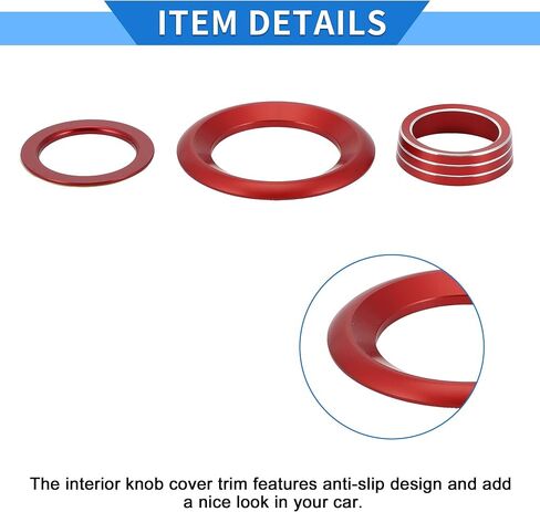 5 PCS AC AC Air Complementer Engine START SPEAKER CONTROW SWIVE COVER RING متوافق مع هوندا سيفيك 2016-2021 ، سبيكة الألومنيوم القوية الأحمر in Kuwait