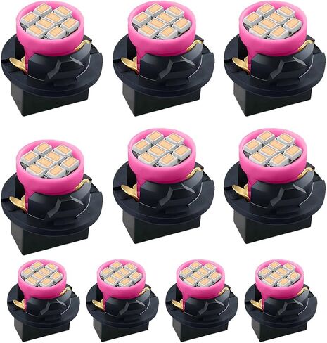 10pcs T10 194 168 LED DASH LIGHT LIGHT LIVER مع مقبس قفل تويست ، اللوحة المشرقة مقياس الكتلة المصابيح البديلة للسيارة لخريطة قبة أضواء لوحة القيادة (الوردي) in Kuwait