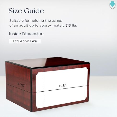 GetUrns Heritage Adult Cherry Wood Cremation Urn Box for Human Ashes I Cross UV Printing Wooden Urns for Male and Female I 213lbs in Saudi Arabia