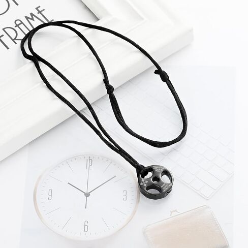 XSMZB Fitness Dumbbell Cremation Jewelry for Human Pet Stainless Steel Weight Plate Urn Necklace for Ashes Keepsake Pendant Urn Jewelry in Saudi Arabia