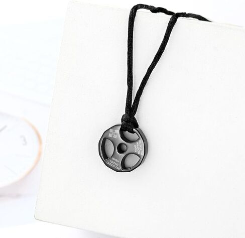 XSMZB Fitness Dumbbell Cremation Jewelry for Human Pet Stainless Steel Weight Plate Urn Necklace for Ashes Keepsake Pendant Urn Jewelry in Saudi Arabia