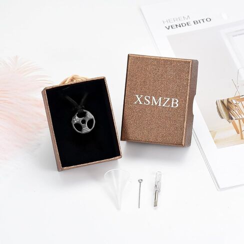XSMZB Fitness Dumbbell Cremation Jewelry for Human Pet Stainless Steel Weight Plate Urn Necklace for Ashes Keepsake Pendant Urn Jewelry in Saudi Arabia