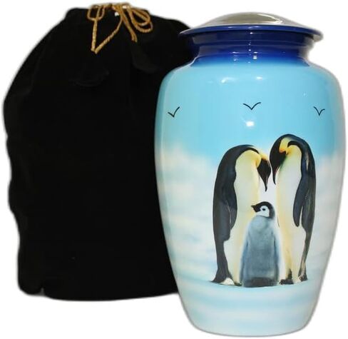 S. H. METALS Cremation Urns for Human Ashes - Decorative Urns, Urns for Human Ashes Female & Male, Urns for Ashes Adult Female, Funeral Urns (Penguins) in Saudi Arabia