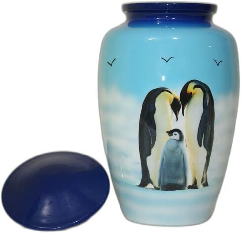 S. H. METALS Cremation Urns for Human Ashes - Decorative Urns, Urns for Human Ashes Female & Male, Urns for Ashes Adult Female, Funeral Urns (Penguins) in Saudi Arabia