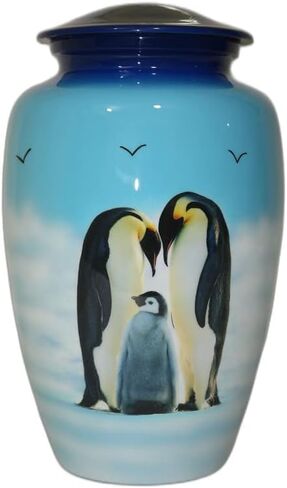 S. H. METALS Cremation Urns for Human Ashes - Decorative Urns, Urns for Human Ashes Female & Male, Urns for Ashes Adult Female, Funeral Urns (Penguins) in Saudi Arabia
