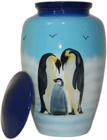 S. H. METALS Cremation Urns for Human Ashes - Decorative Urns, Urns for Human Ashes Female & Male, Urns for Ashes Adult Female, Funeral Urns (Penguins) in Saudi Arabia