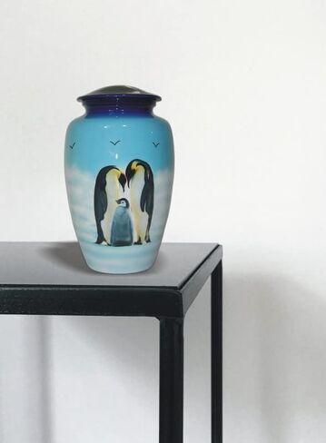 S. H. METALS Cremation Urns for Human Ashes - Decorative Urns, Urns for Human Ashes Female & Male, Urns for Ashes Adult Female, Funeral Urns (Penguins) in Saudi Arabia