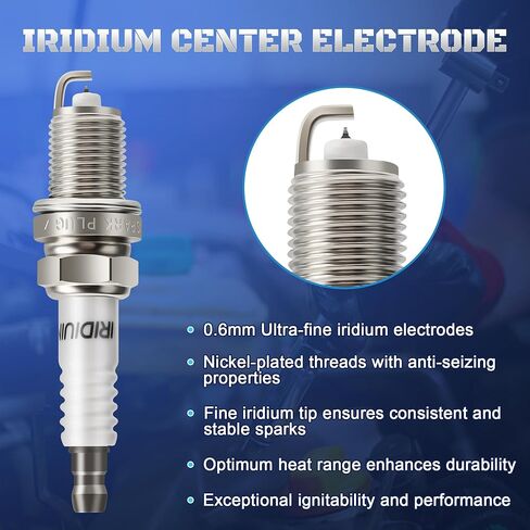 Plugs Iridium Spark Plugs 8 Pack 7100 ZFR6FGP متوافق مع 00-07 Dodge RAM 1500 4.7 Durango Dakota Jeep Grand Cherokee Commander 2000 2001 2002 2003 2005 2005 2007 in Saudi Arabia