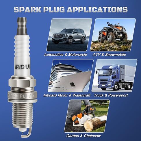 Plugs Iridium Spark Plugs 8 Pack 7100 ZFR6FGP متوافق مع 00-07 Dodge RAM 1500 4.7 Durango Dakota Jeep Grand Cherokee Commander 2000 2001 2002 2003 2005 2005 2007 in Saudi Arabia