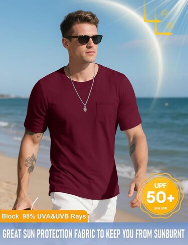 Magcomsen Mens Pocket T قمصان تبريد UPF 50+ صيف قميص قصير الأكمام in Saudi Arabia