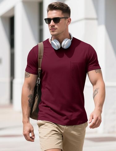 Magcomsen Mens Pocket T قمصان تبريد UPF 50+ صيف قميص قصير الأكمام in Saudi Arabia