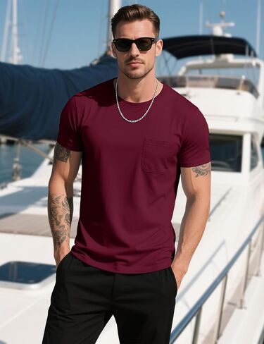 Magcomsen Mens Pocket T قمصان تبريد UPF 50+ صيف قميص قصير الأكمام in Saudi Arabia