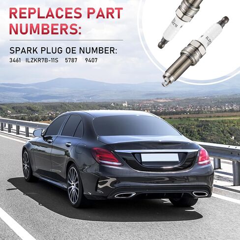 3461 Plugs Iridium Sparks 4 Pack متوافقة مع Hyundai Elantra Tucson ، متوافق مع Acura Ilx TSX ، Civic CR-V Accord ، Forte Soul ، Cooper Countryman 1.6L 1.8L 2.0L 2.4L L4 SLIP in Kuwait