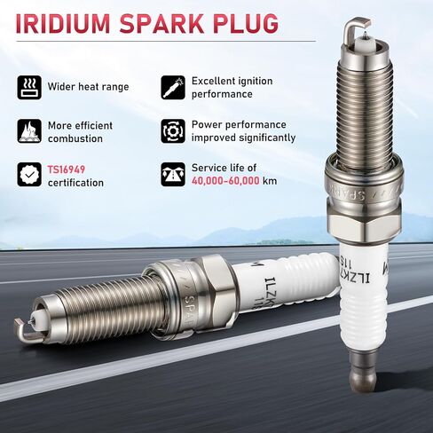 3461 Plugs Iridium Sparks 4 Pack متوافقة مع Hyundai Elantra Tucson ، متوافق مع Acura Ilx TSX ، Civic CR-V Accord ، Forte Soul ، Cooper Countryman 1.6L 1.8L 2.0L 2.4L L4 SLIP in Kuwait