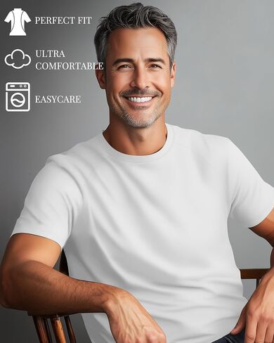 Huukeay 3 Pack Men's Big & Tall Short Sleeve Stirts ، Cotton Plus Size Crew Neck Tees Basic Moisture Wicking Summer Stild Tops in Saudi Arabia