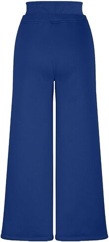 Wide Leg Sweatpants Women Drawstring Elastic Double Waisted Y2k Pants Baggy Comfy Sweat Joggers with Pockets in Saudi Arabia