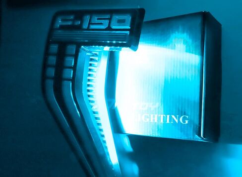 ijdmtoy Xenon أبيض LED أدى إضاءة إضاءة الخلفية المتوافقة مع 2021-Up Ford F150 Side Fender Emblem in Kuwait