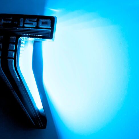 ijdmtoy Xenon أبيض LED أدى إضاءة إضاءة الخلفية المتوافقة مع 2021-Up Ford F150 Side Fender Emblem in Kuwait