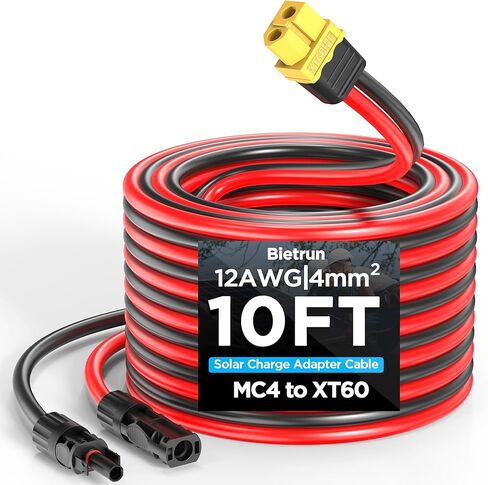 MC4 إلى XT60 ، كبل شحن الطاقة الشمسية CONNECTION CONNECTION CONNECTOR ، 12AWG PURE COPPER SOLAR MC4 إلى XT60 كابل محول التمديد ، موصلات مقاومة للماء ، للوحة الشمسية إلى البطارية ، RV ، محطة طاقة محمولة in Kuwait