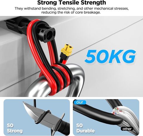 MC4 إلى XT60 ، كبل شحن الطاقة الشمسية CONNECTION CONNECTION CONNECTOR ، 12AWG PURE COPPER SOLAR MC4 إلى XT60 كابل محول التمديد ، موصلات مقاومة للماء ، للوحة الشمسية إلى البطارية ، RV ، محطة طاقة محمولة in Kuwait