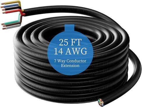 15 قدم 7 طريقة مقطورة سلك الثقيلة 14 مقياس الأسلاك تسخير مقطورة 7 سلك مقطورة الأسلاك تسخير النحاس النقي 7 سلك مقطورة كابل 14/7 طريقة جولة موصل بليد تمديد الأسلاك كابل in Kuwait