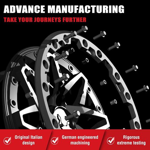 Bullite Wheels BT-09 Shuriken UTV ATV Wheel Gunmetal Gray Rims and Gunmetal Gray Beadlock 15x7, 5x114.3/5+2 Offset, Pro R and Turbo R in Kuwait