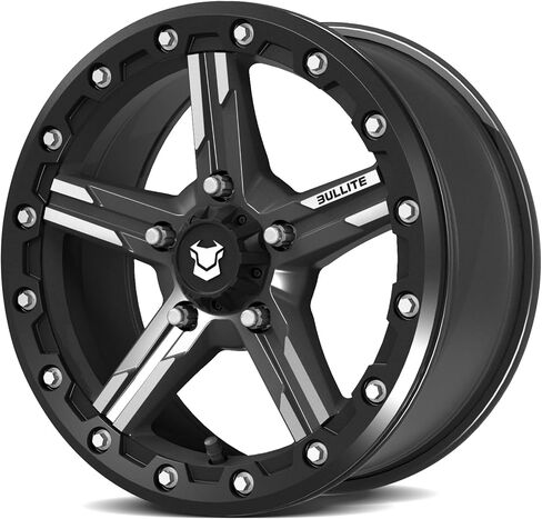 Bullite Wheels BT-09 Shuriken UTV ATV Wheel Gunmetal Gray Rims and Gunmetal Gray Beadlock 15x7, 5x114.3/5+2 Offset, Pro R and Turbo R in Kuwait