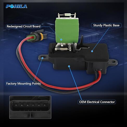 HVAC سخان HVAC الوحدة النمطية لمقاوم محرك المقاوم المتوافق مع Chevy Astro 1996-2005 ، GMC Safari 1996-2005 ، V6 4.3L ، استبدل# 89018436 12135105 RU496 1580550 in Saudi Arabia