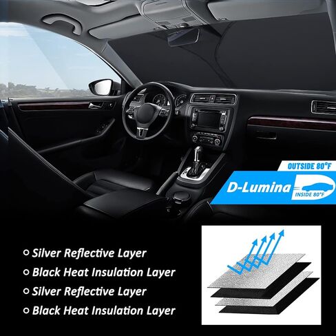 D-lumina لعام 2009-2018 دودج رام 1500 الزجاج الأمامي الظلال العلم الأمريكي ، النافذة الأمامية Sunshade Sun Visor Protector RAM 1500 Quadcab Quadcab Crewcab Megacab ، Sun Shield Block أشعة الأشعة فوق البنفسجية. in Saudi Arabia