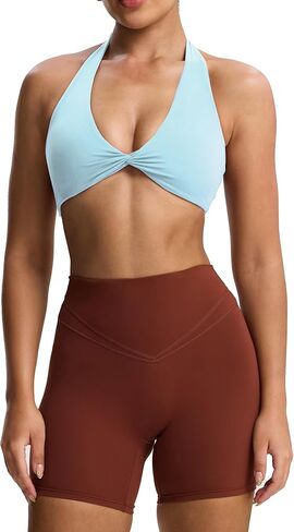 Aoxjox Women's Worning Halter Sport Bras Fitness Litbless Rosie Bra Yoga Crop Top Top in Saudi Arabia