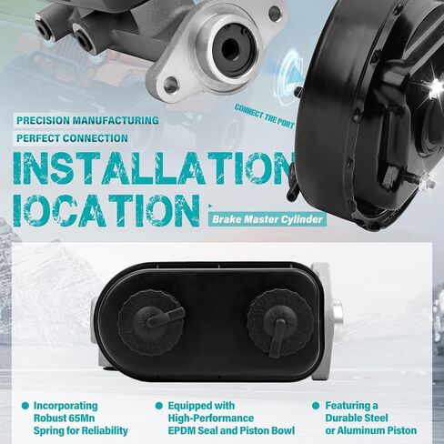 M98894 Brake Master Cylinder مع الخزان متوافق مع Dodge B100 ، B150 ، B200 ، B250 ، B300 ، D100 ، D150 ، D200 ، RAMCARGER ، W100 ، W150 و PLYMOUTH PB150 ، PB200 ، PB250 ، Trailduster in Saudi Arabia