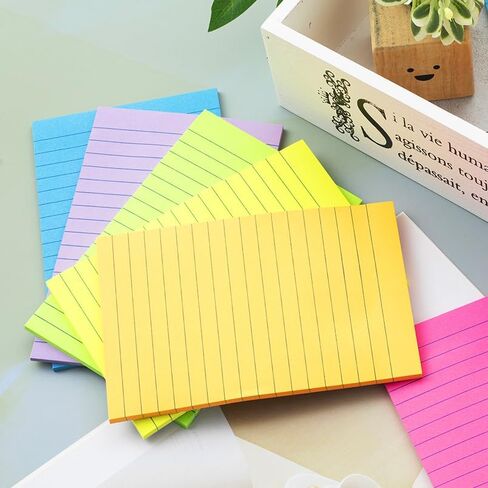 (12 Pack) Lined Sticky Notes 4x6 in Post Ruled Stickies Super Sticking Power Memo Pads Bright Colors in Kuwait