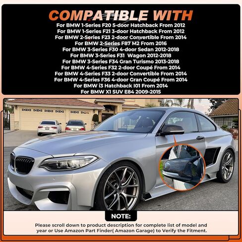 ACLONG Carbon Fiber Mirror Cover Caps Rearview Side Mirror Covers Compatible with BMW 2017 2018 2019 2020 2021 2022 G20 G21 G30 G31 G11 G12 G14 G15 G16-1 Pair in Kuwait