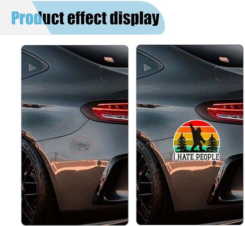 5" I Hate People Car Sticker Decal, Waterproof Vinyl Bigfoot Sticker, Sarcastic Sasquatch Decal, Funny Bumper Sticker for Adults, Fits Car, Helmet, Laptop, Water Bottle, Window, Truck, Skateboard in Saudi Arabia