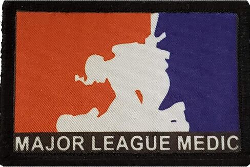 Major League Medic EMT Morale Patch. 2x3 Hook Patch. Redhaededtshirts Made in The USA in Saudi Arabia