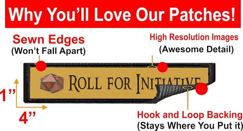 Redheadedtshirts Roll for Initiative D&D D20 Patch for Backpacks, Hats & Gear in Saudi Arabia